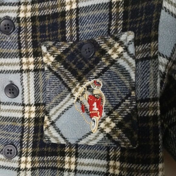 Blue Flannel Checkered Button Down Shirt - Picture 4 of 7